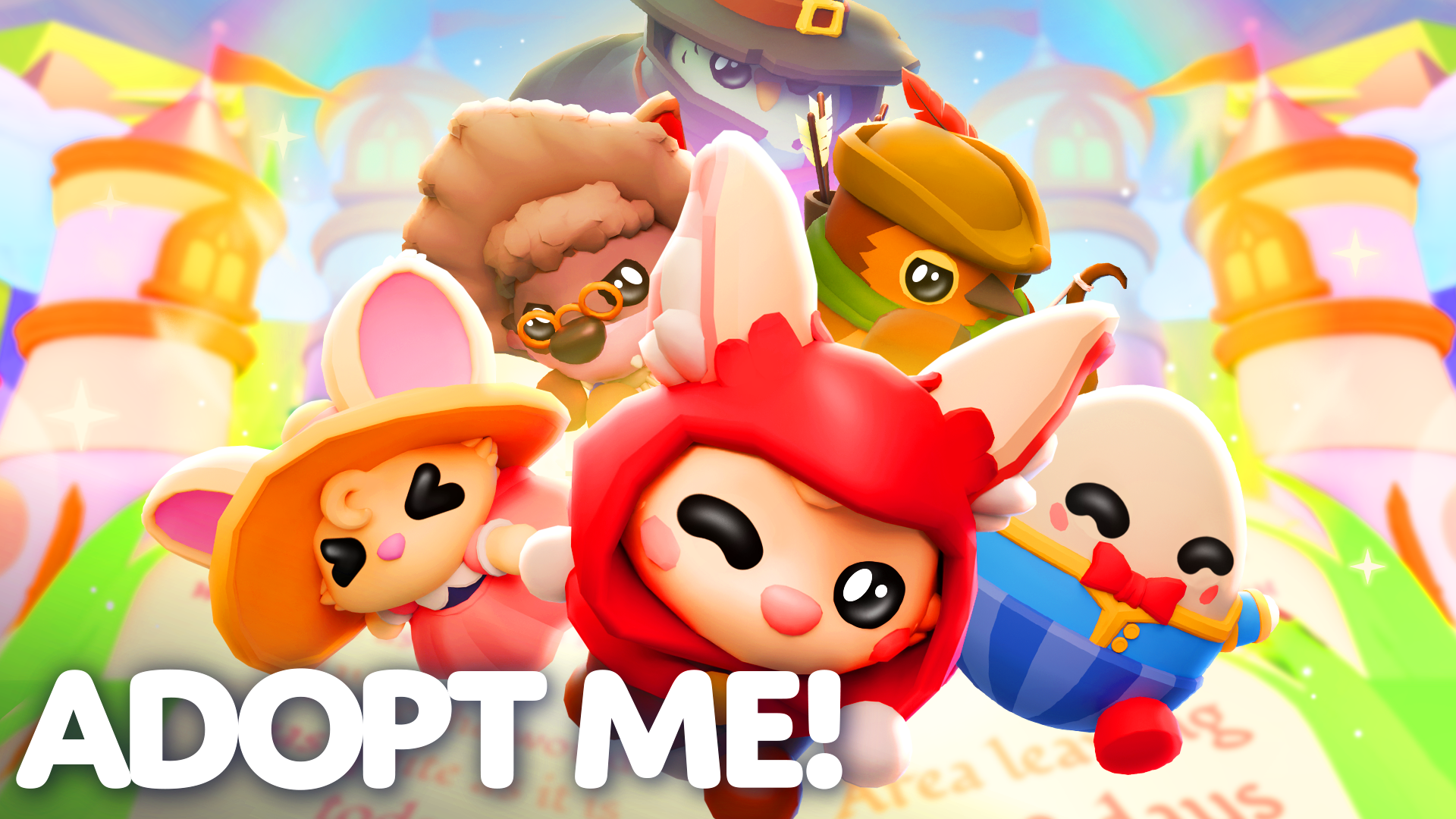 The ten Fairytale Egg pets racing toward the camera
